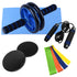 9 PCS Home Gym Fitness Set Abdominal Roller AB Wheel Wheel Knee Pad Disc Core Slider Resistance Loop Band Jump Rope Pack Kit