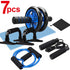 7Pcs/Set Muscle Exercise Equipment Abdominal Press Wheel Roller Home Fitness Equipment Gym Roller Trainer with Push UP Bar Set